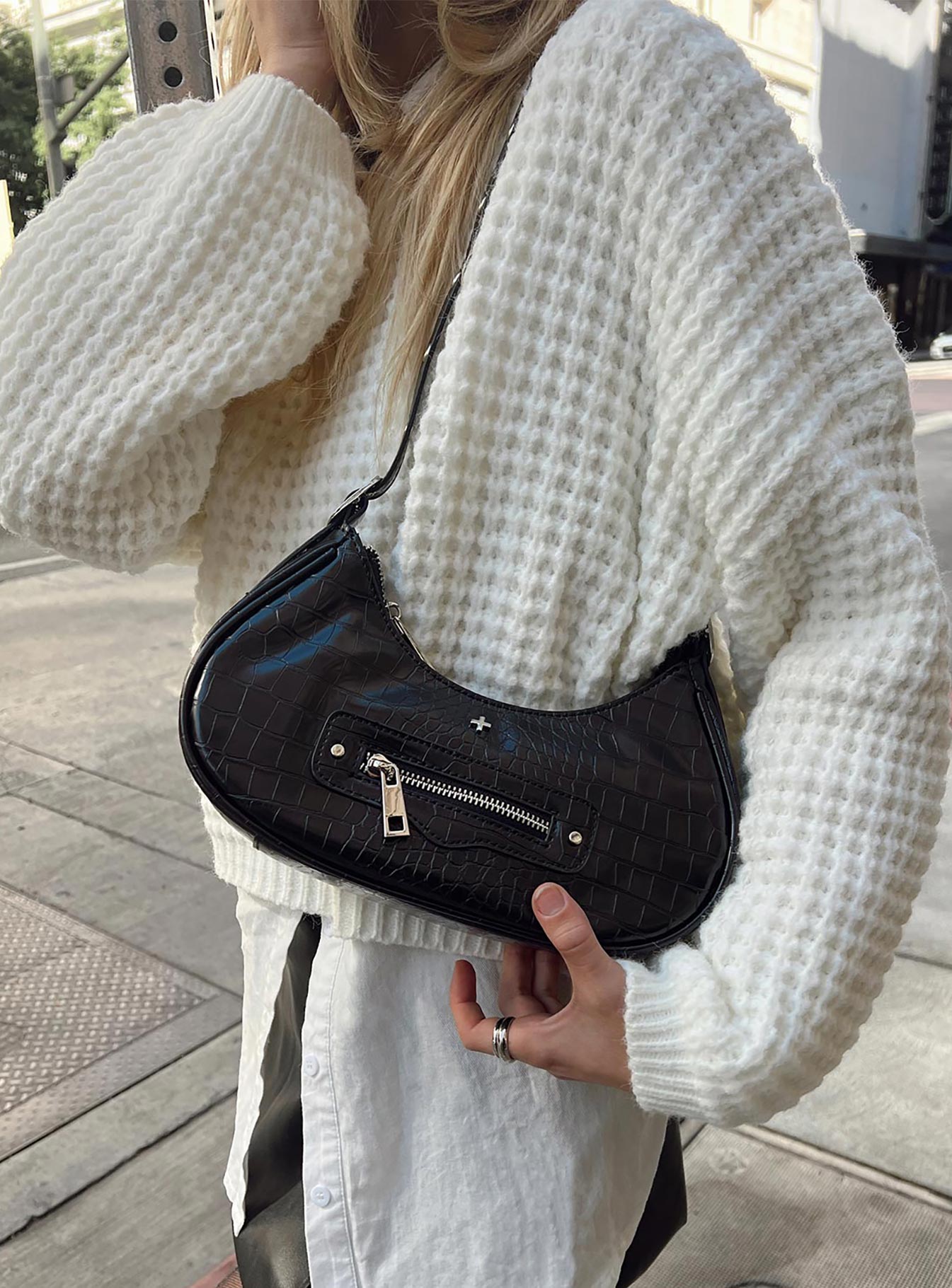 Peta & Jain Moto Black Croc