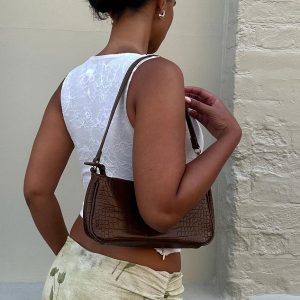 Peta & Jain Piper Bag Chocolate Croc