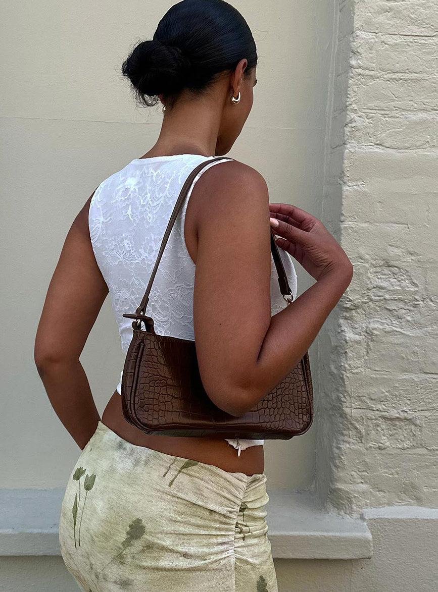 Peta & Jain Piper Bag Chocolate Croc