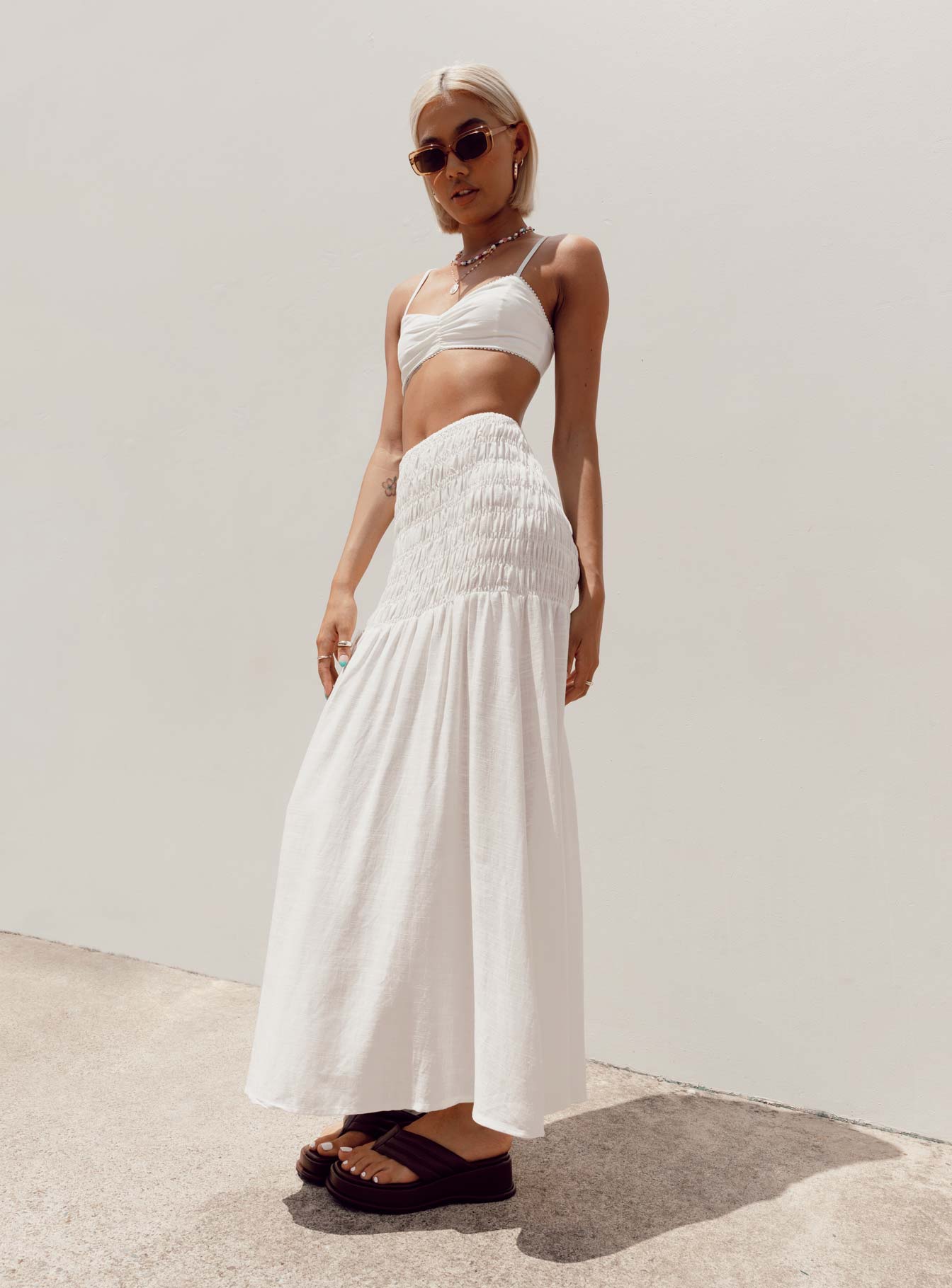 Porto Maxi Skirt White - Image 6