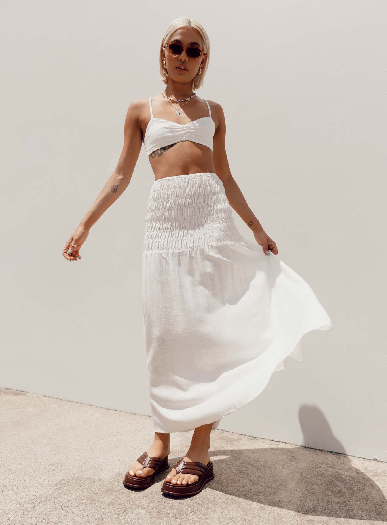 Porto Maxi Skirt White - Image 8