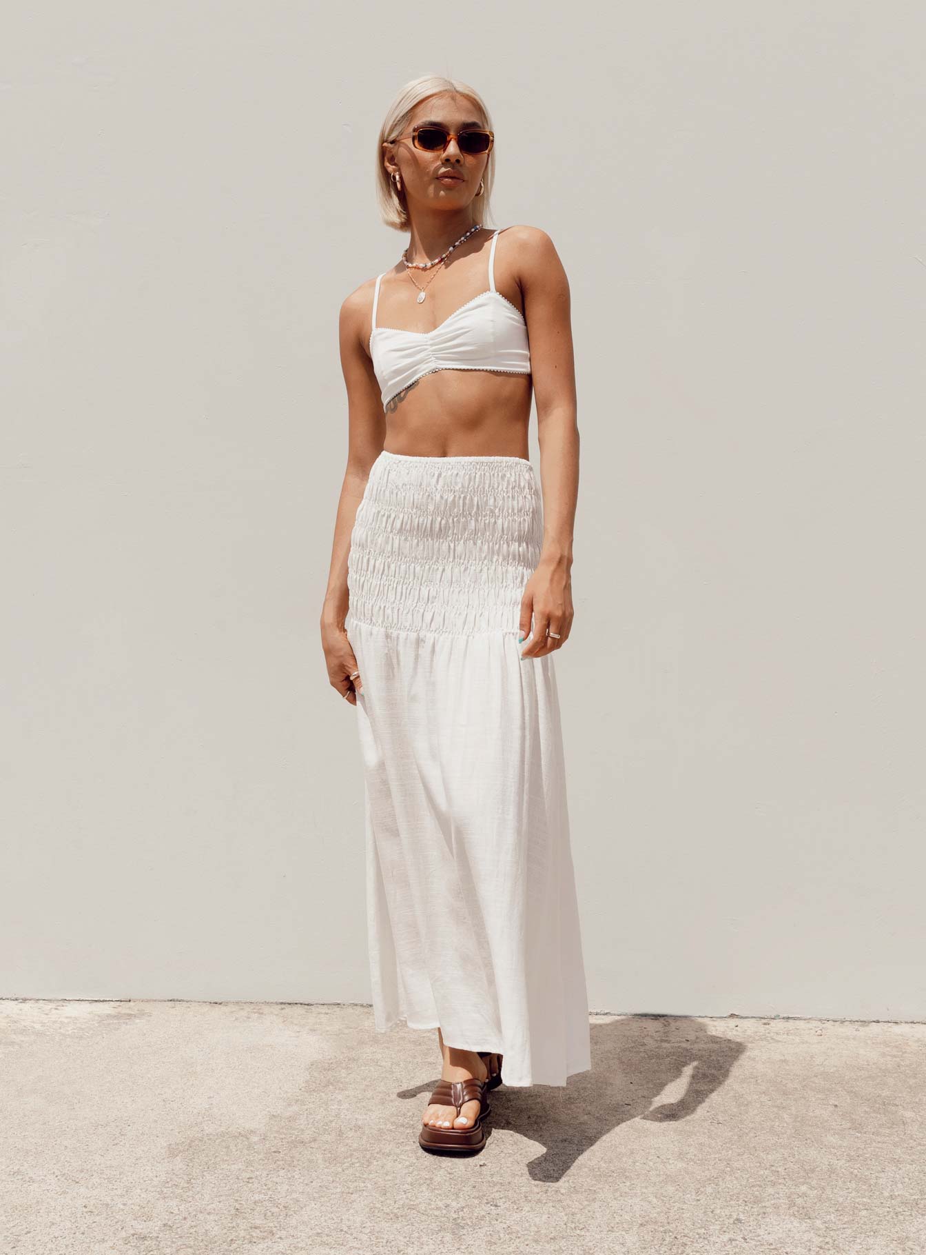 Porto Maxi Skirt White - Image 7