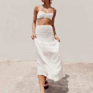 Porto Maxi Skirt White