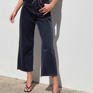 Ruby High Rise Cropped Jean Black Denim