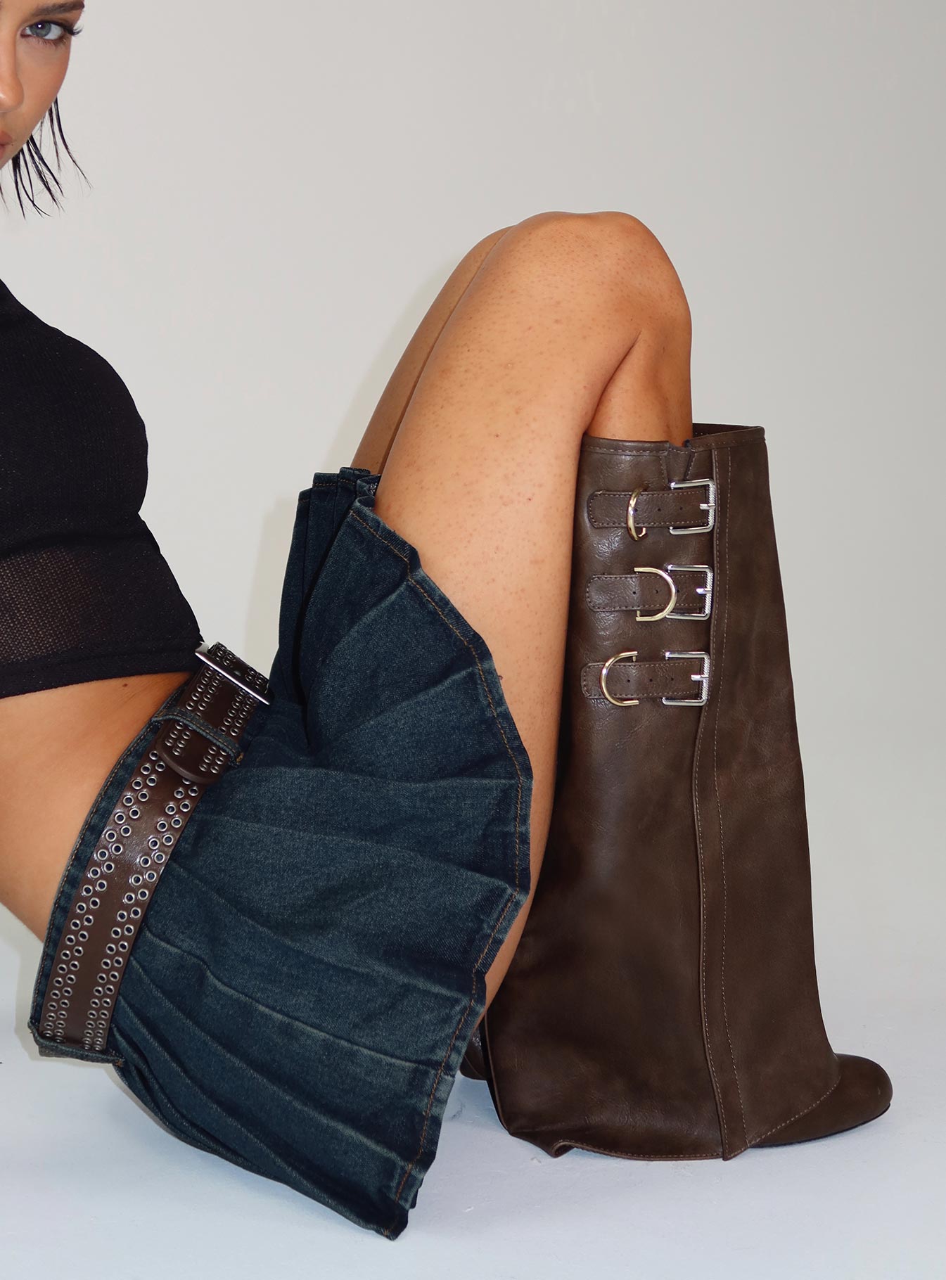 Ritz Knee High Boots Brown - Image 7