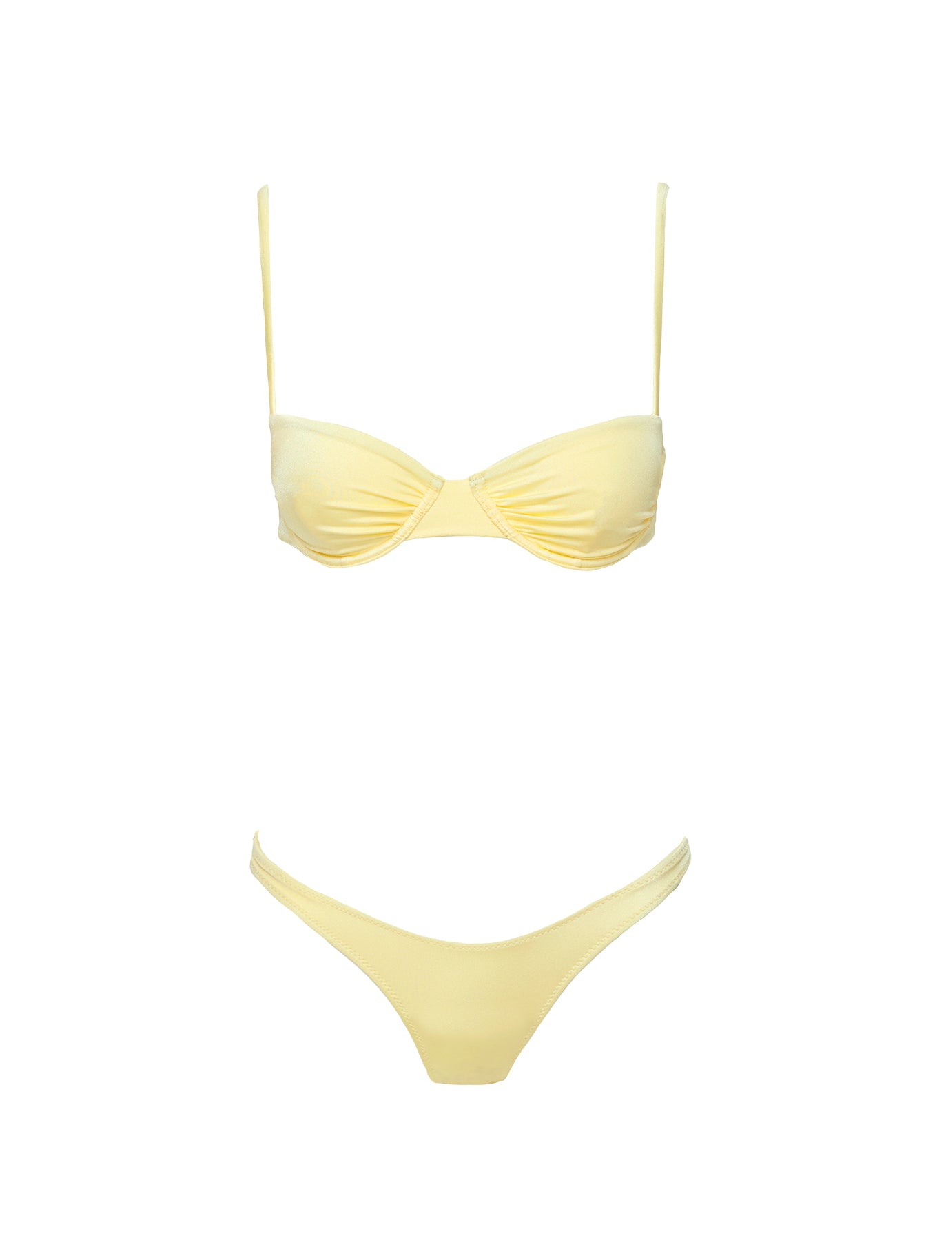 Sadley Underwire Shine Bikini Top Lemon - Image 6