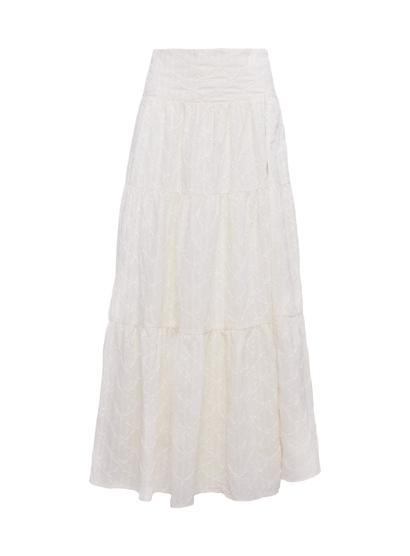 Silver Soul Embroidered Maxi Skirt Cream - Image 5