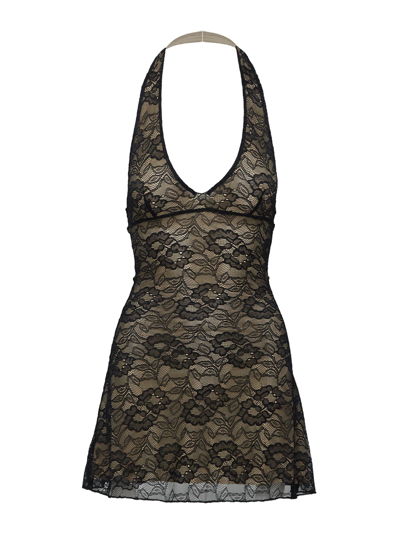 Sonella Lace Halter Mini Dress Black - Image 5