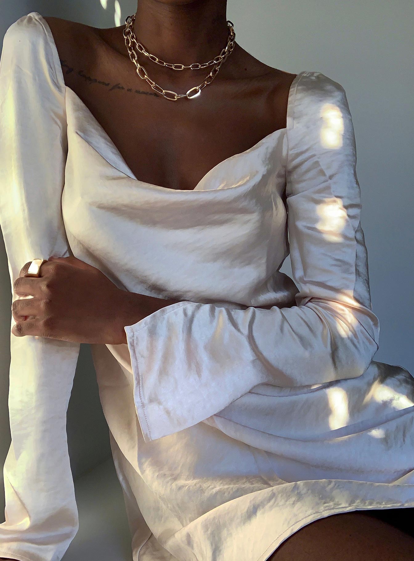 Star Power Mini Dress Champagne - Image 7