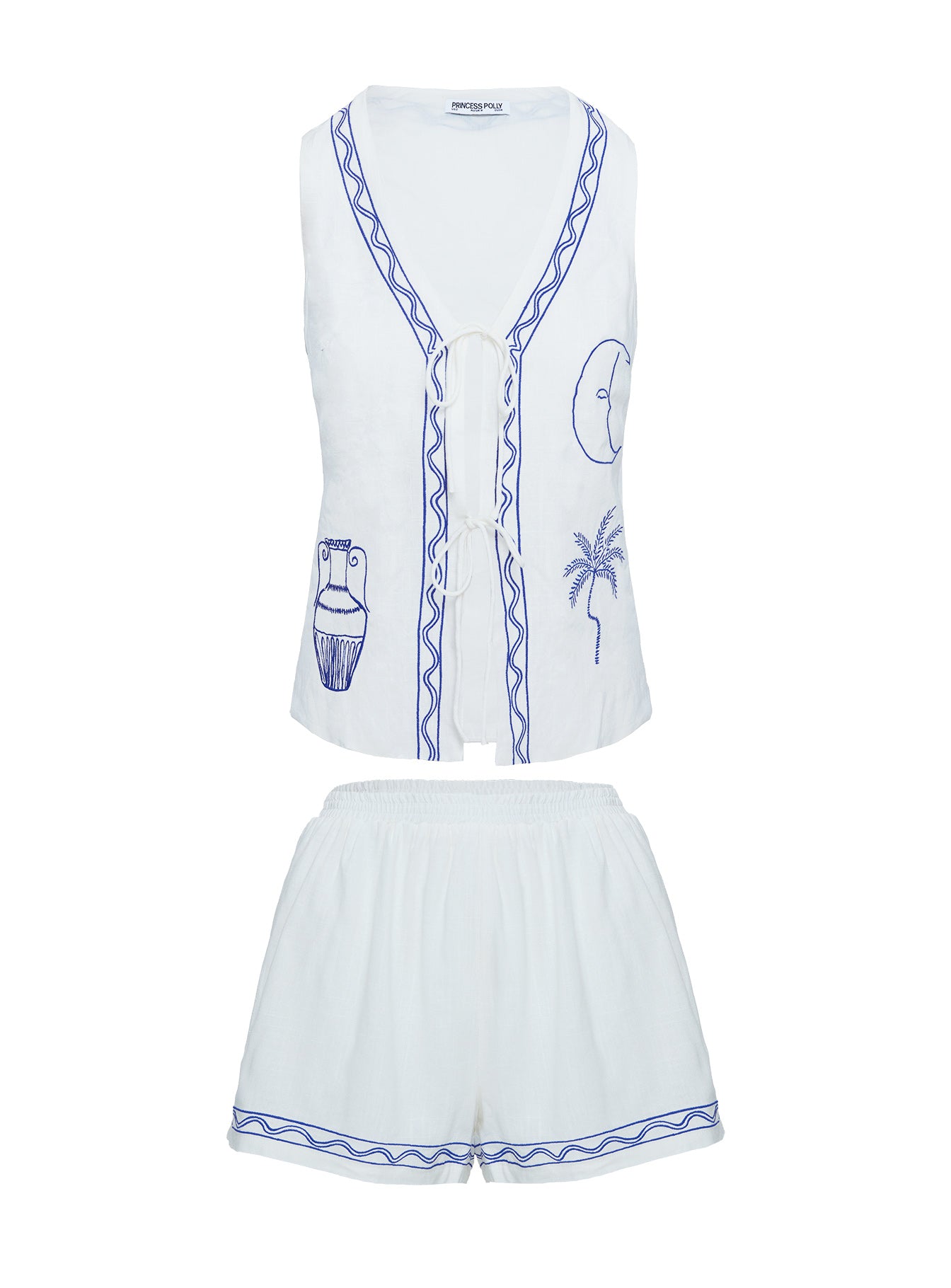 Sun And Palm Trees Vest Set White / Blue - Image 12