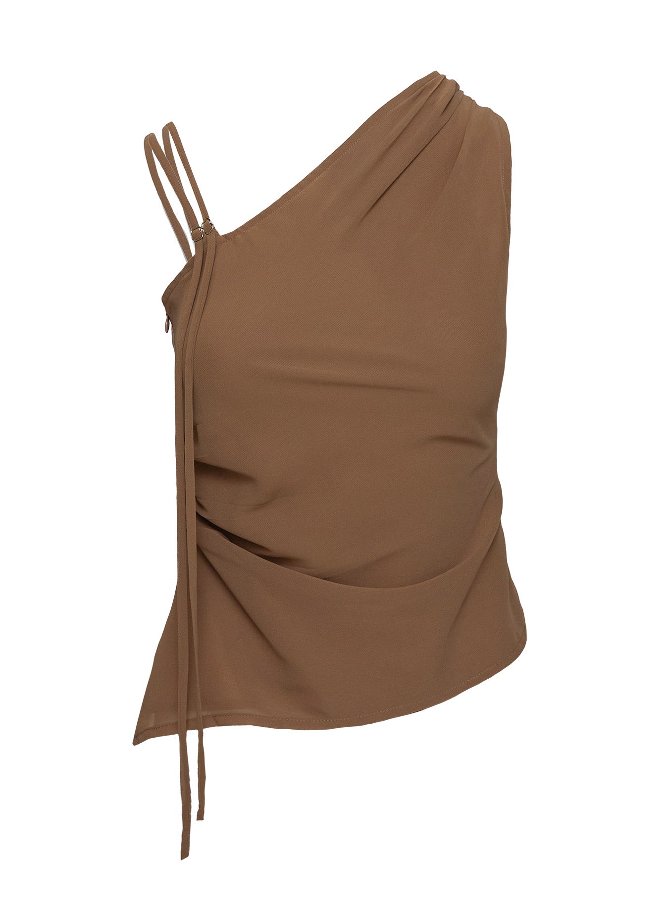 Smash Hit One Shoulder Top Brown - Image 5