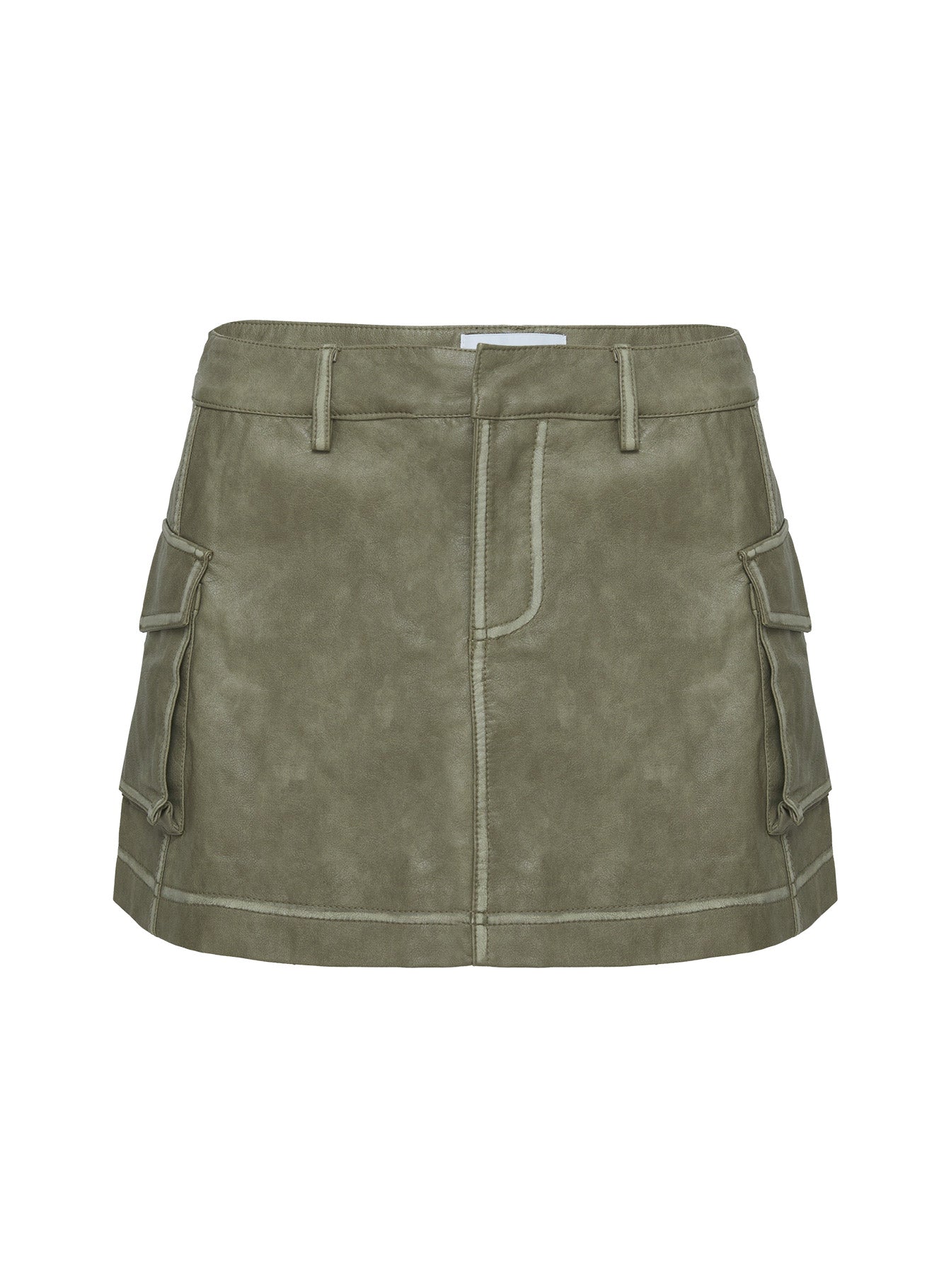 Tanza Faux Leather Mini Skirt Green - Image 4
