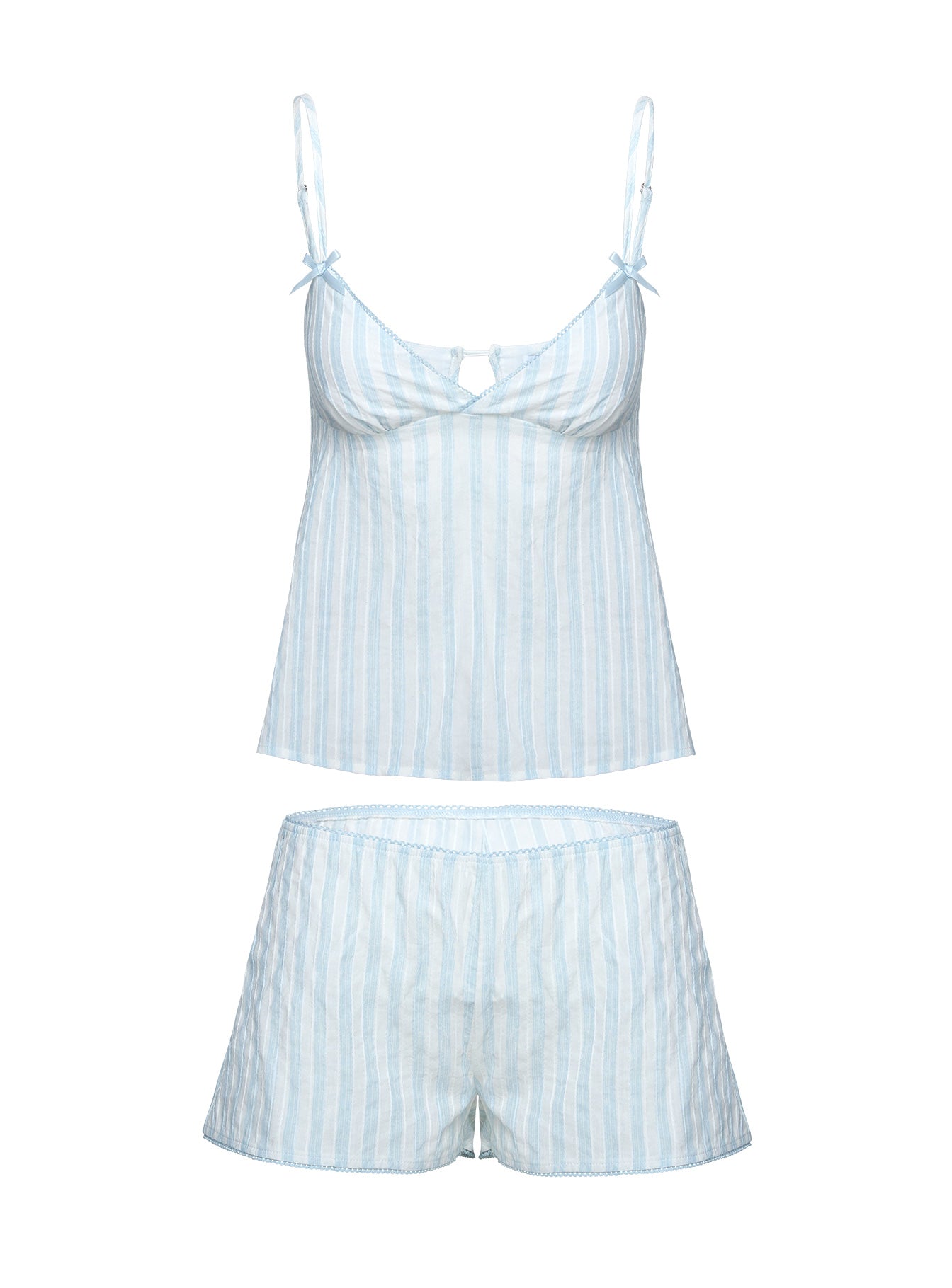 Tenderness Lace Sleep Set Blue / White Stripe - Image 9