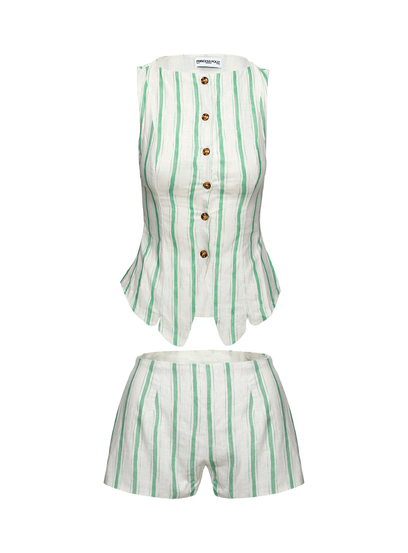 Therese Vest Set Green Stripe - Image 7