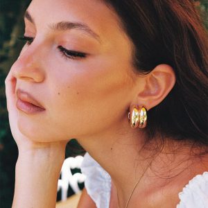 Take My Breath Double Hoop Earring Gold