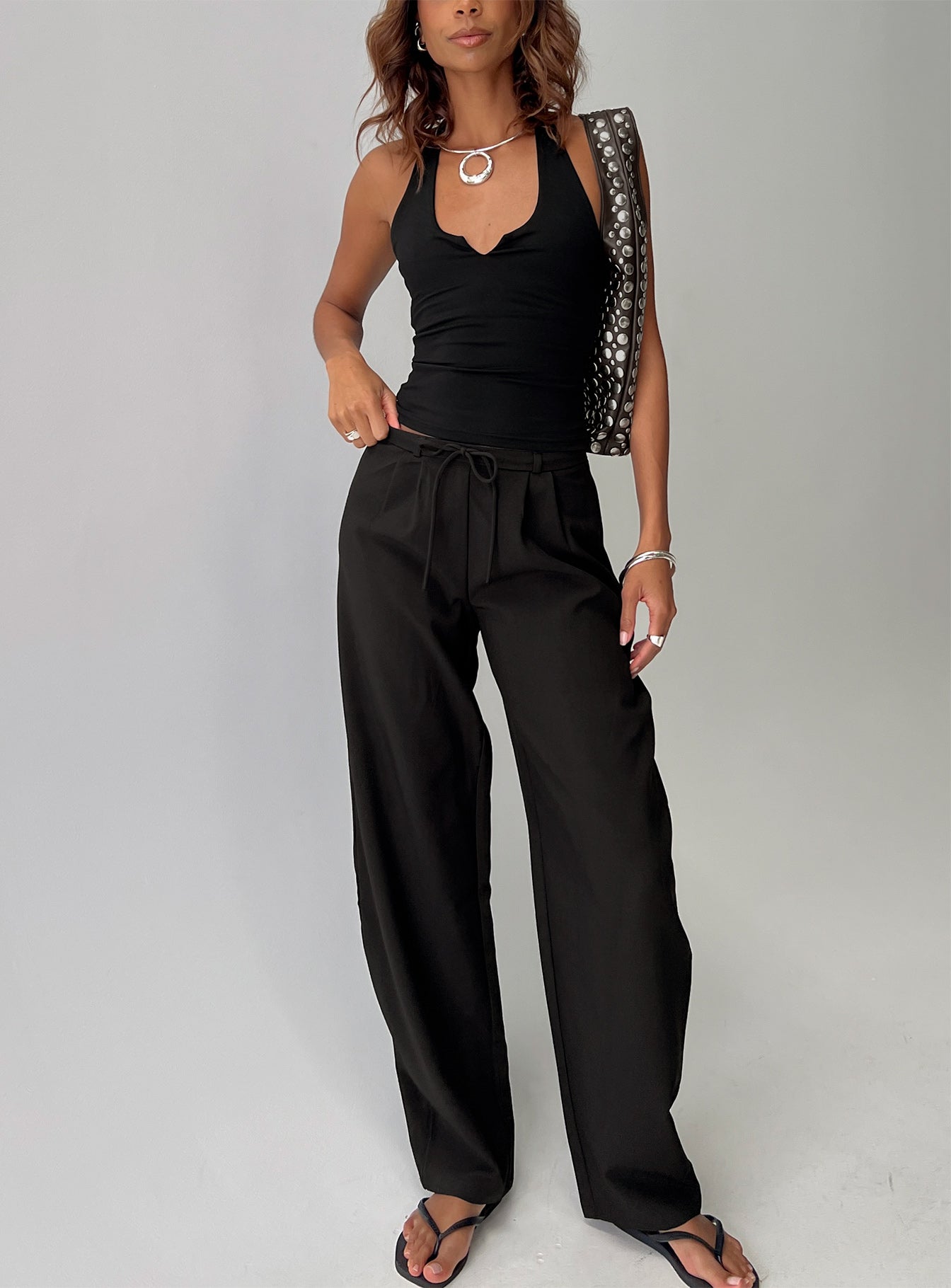 Triffid Barrel Leg Pants Black - Image 8