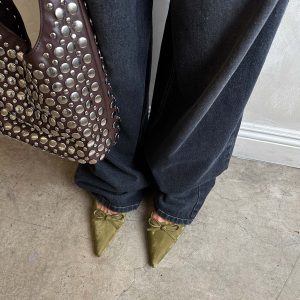 Unrivaled Pointed Toe Faux Suede Heels Green