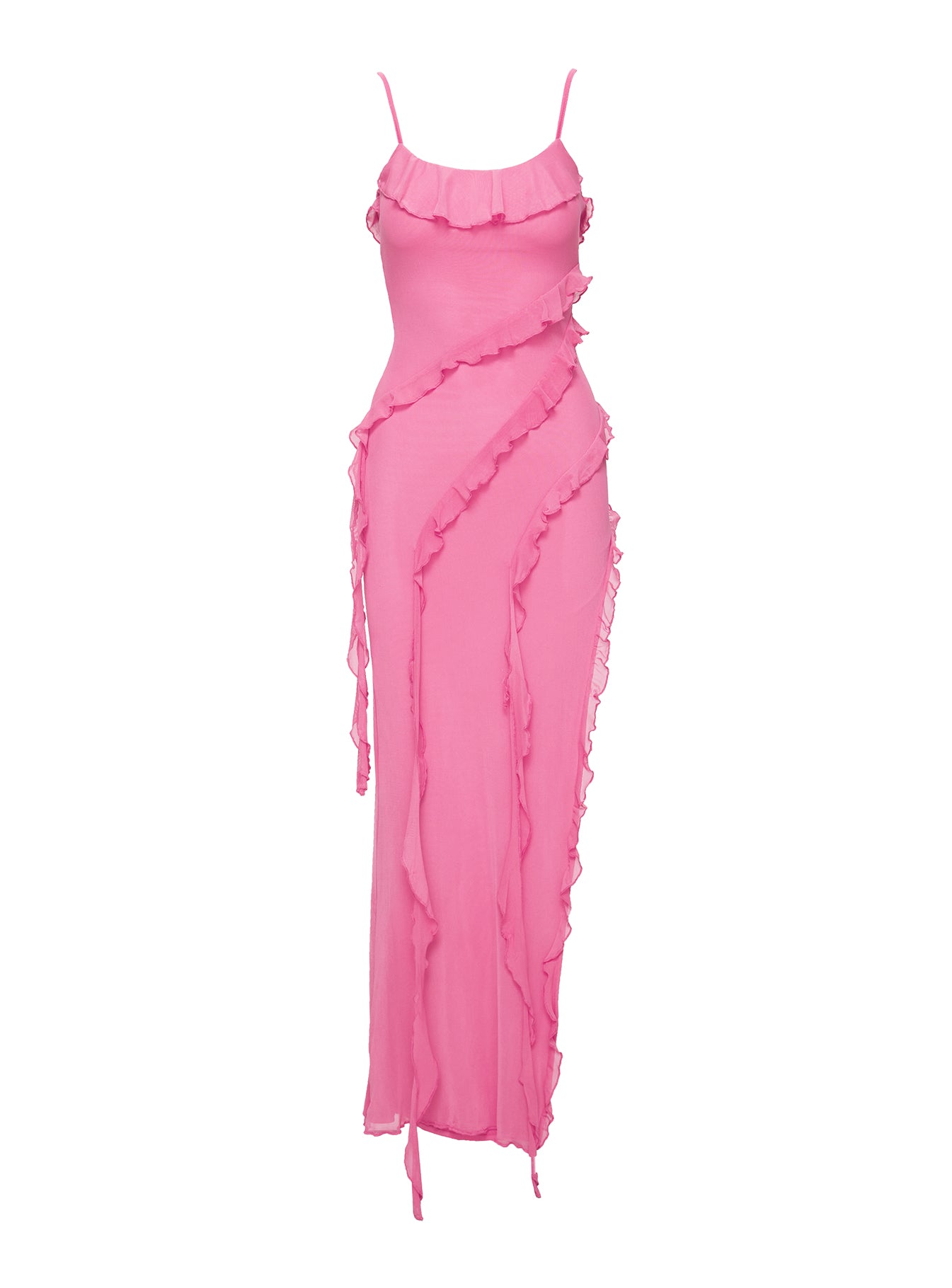 Valerian Frill Maxi Dress Pink - Image 11