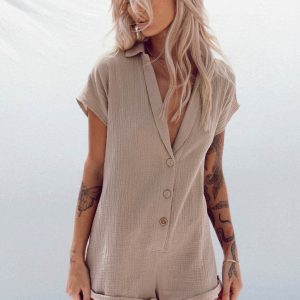 Vixen Romper Taupe