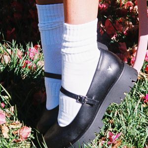 Windsor Smith Timeless Mary Jane Flats Black