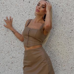 Martha Mini Skirt Brown