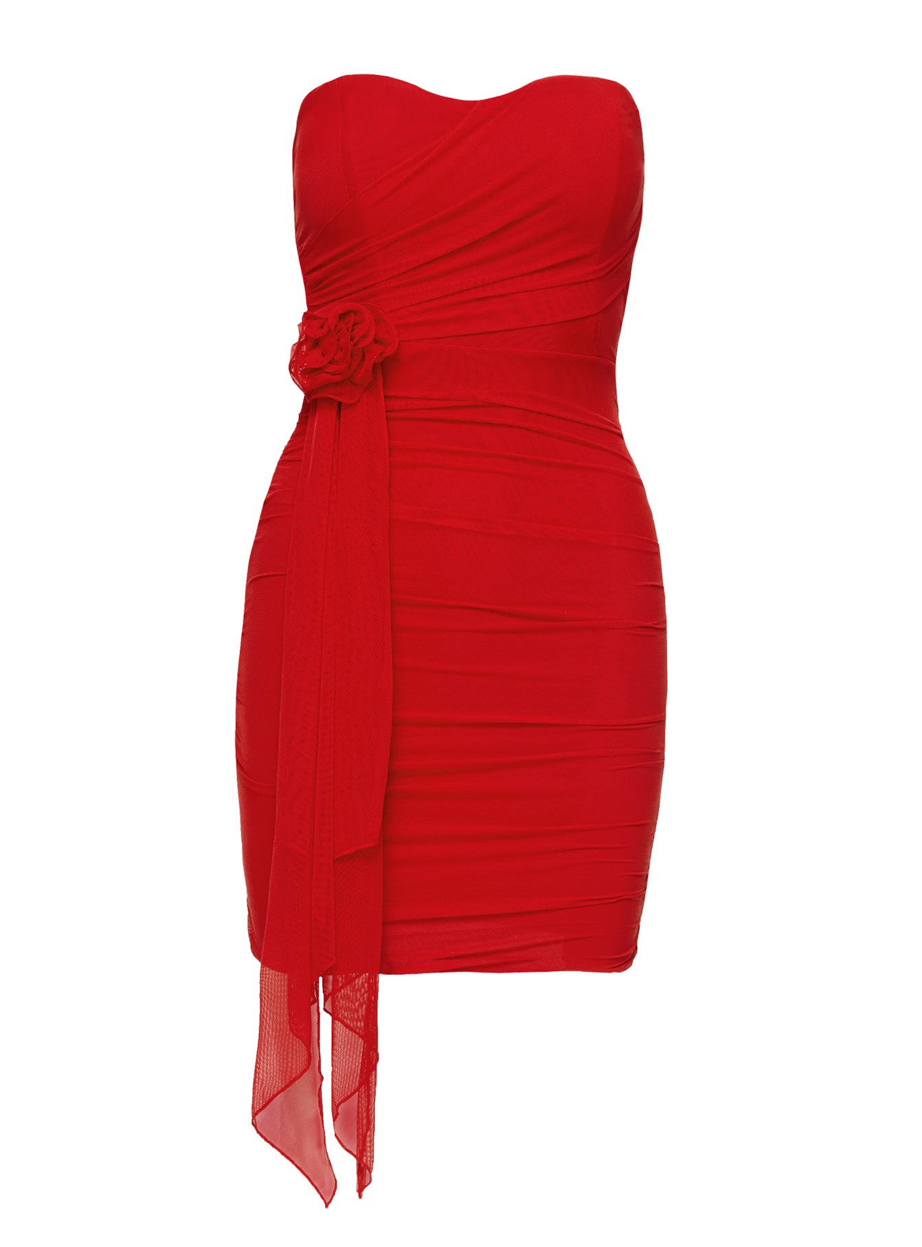 Yarkin Strapless Mini Dress Red - Image 5