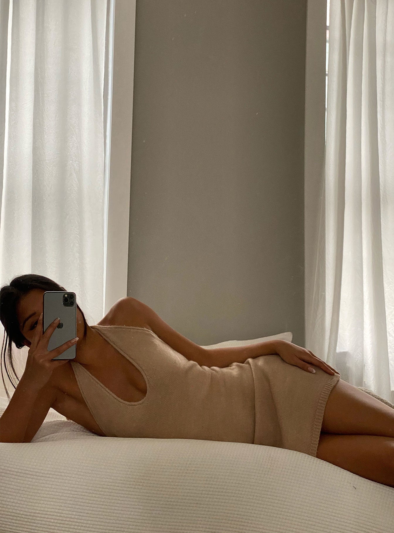 Blair Mini Dress Beige - Image 7