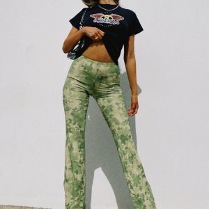 Motel Heny Trouser Blurred Floral Green