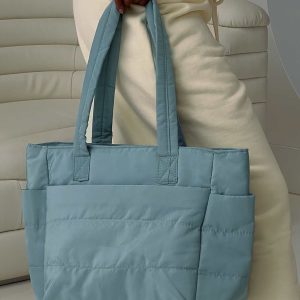 Delicacy Puff Tote Bag Blue