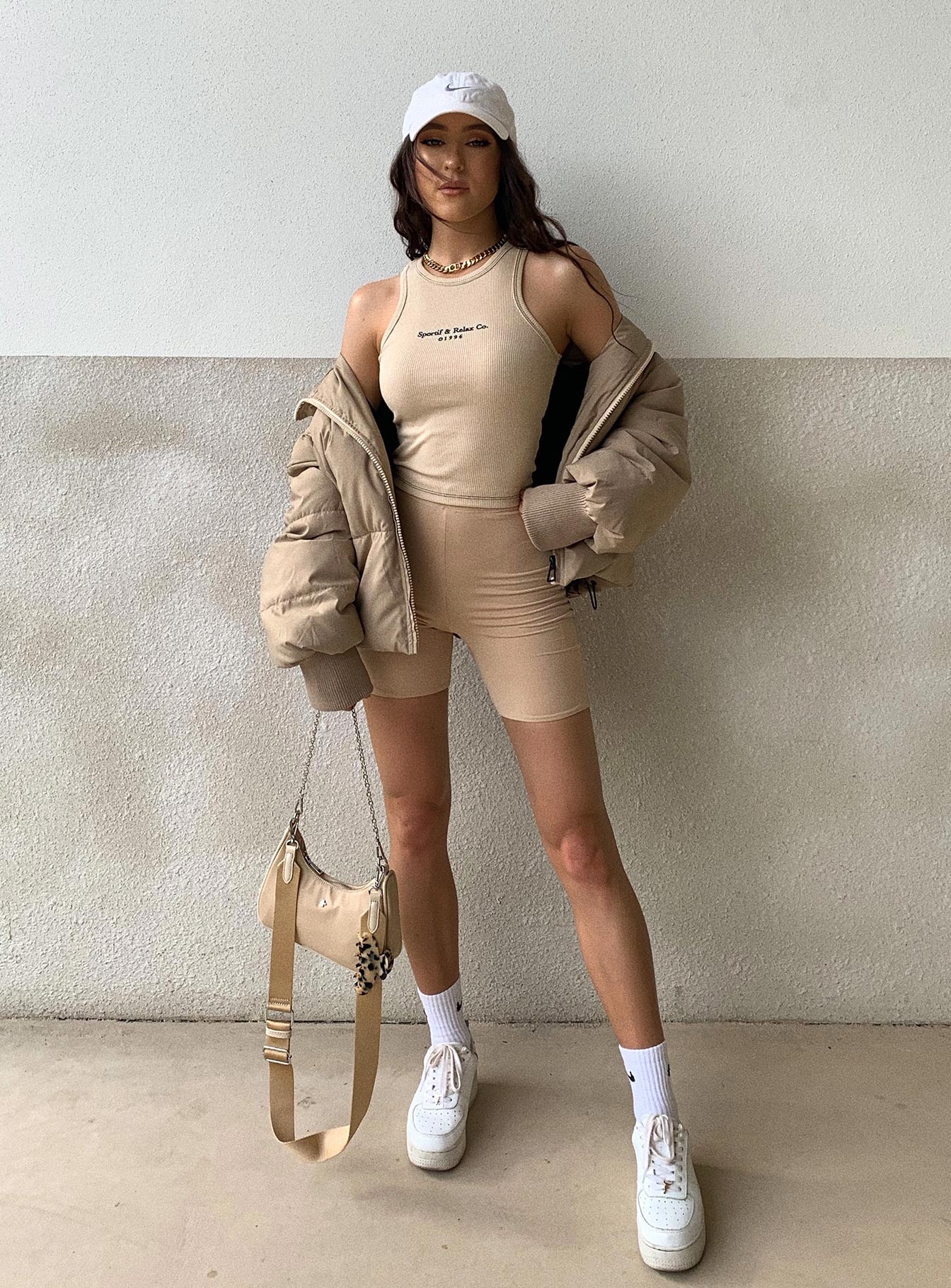 Abe Puffer Jacket Beige - Image 7