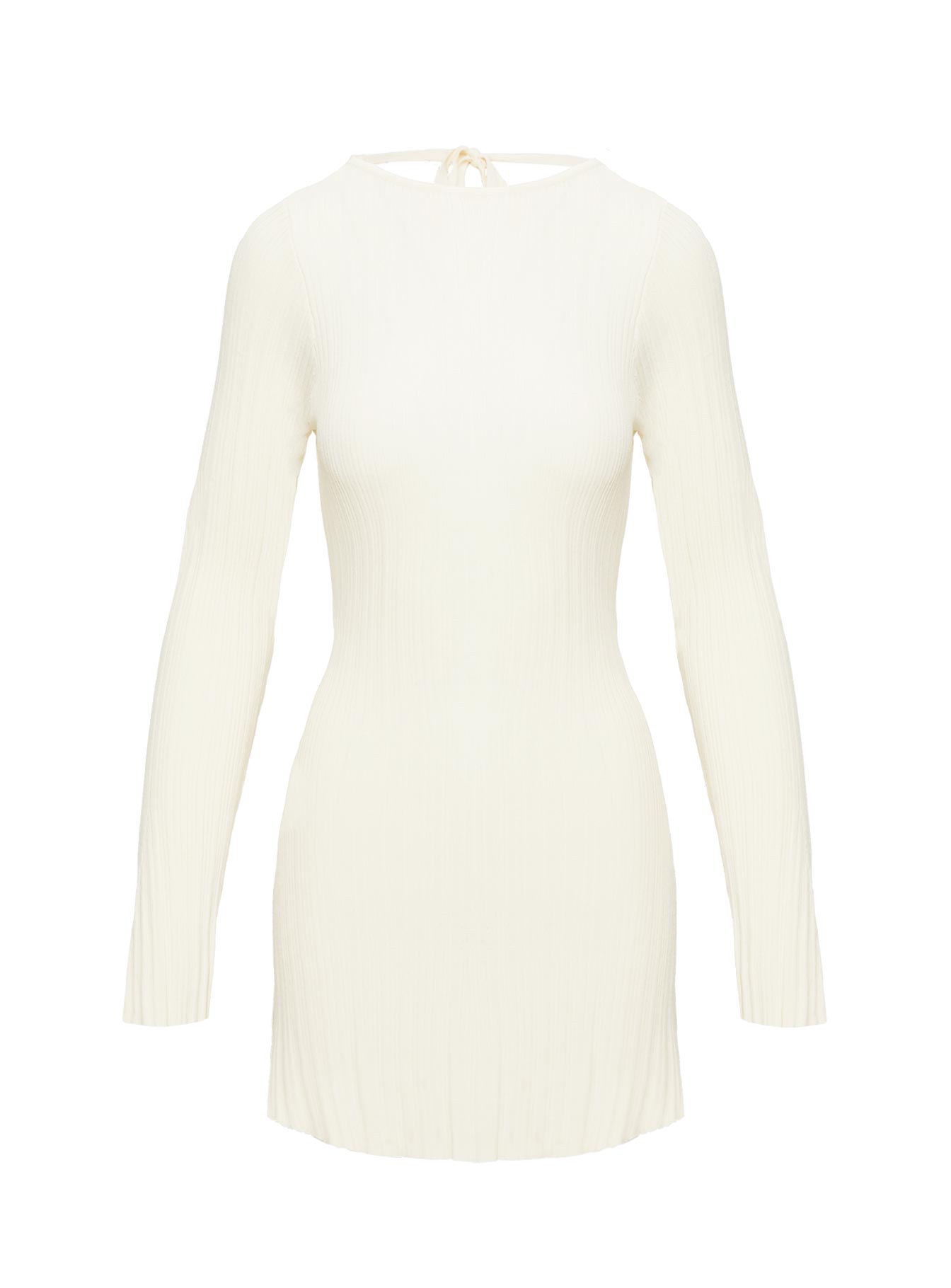 Mayok Long Sleeve Mini Dress Cream - Image 8