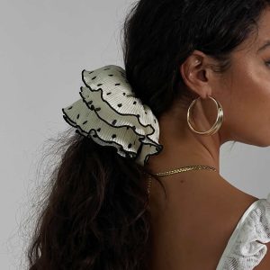 Greatest Gift Scrunchie White Polka