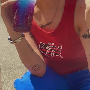 The Rolling Stones America Cropped Tank Red