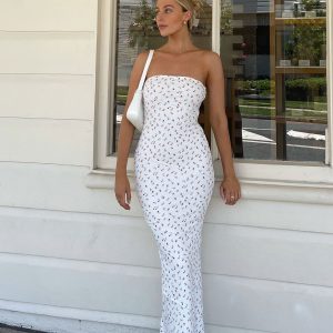Oscar Maxi Dress White Floral