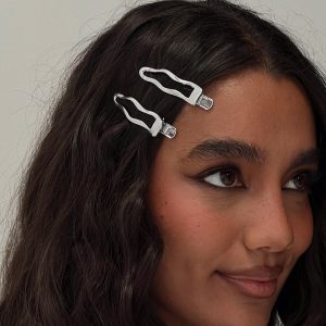 So Divine Hair Clip 2 Pack Silver