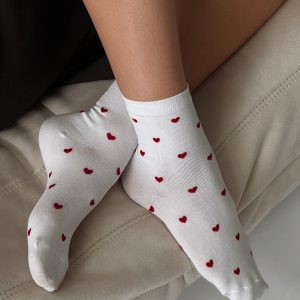 Sweet Heart Socks White / Red