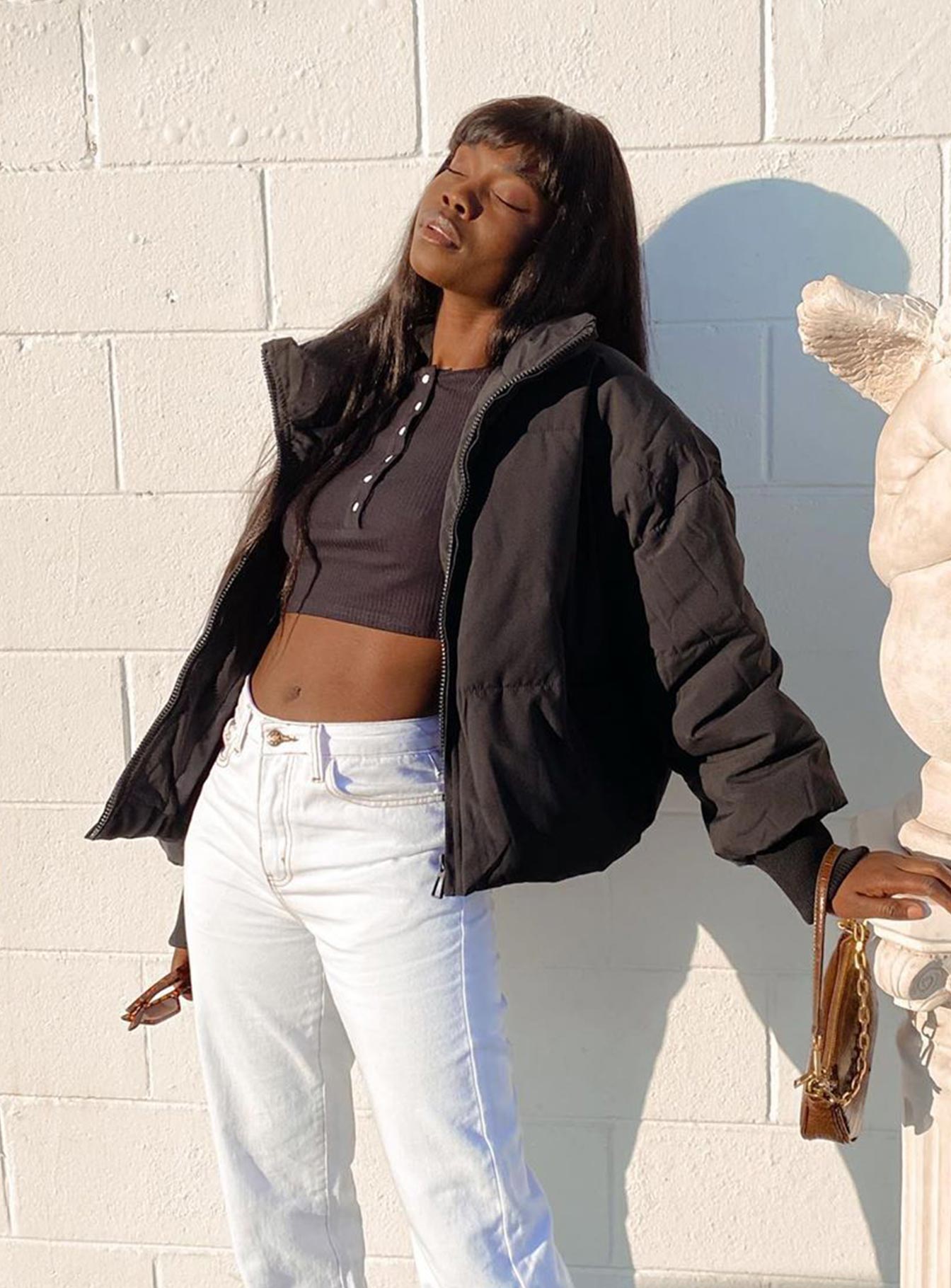 Abe Puffer Jacket Black - Image 3