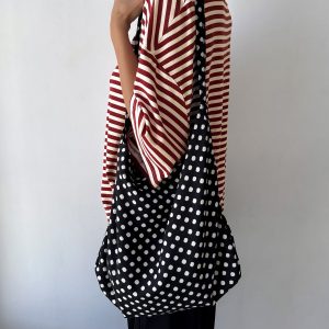 Tempting Tote Bag Black Polka