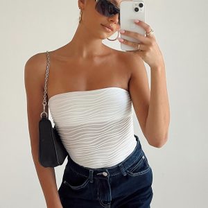 Makena Strapless Bodysuit White