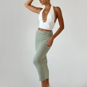Rosella Midi Skirt Khaki