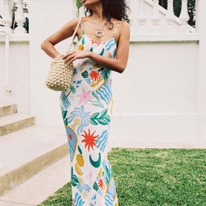 Luncheon Maxi Dress Blue Multi