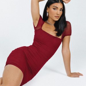 Charvi Mini Dress Maroon