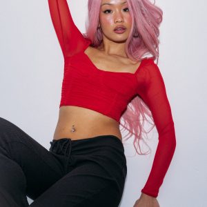 Elmore Long Sleeve Top Red