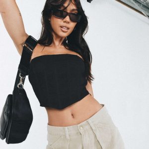 Beverly Strapless Top Black