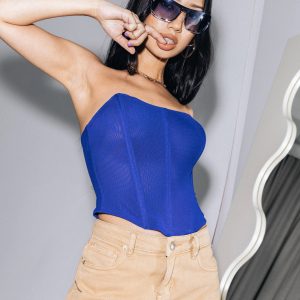 Azriel Strapless Bustier Blue
