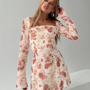 Valentin Long Sleeve Mini Dress Floral