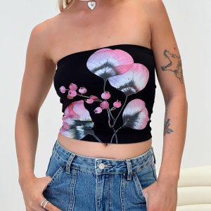 Jasmyne Tube Top Black / Pink