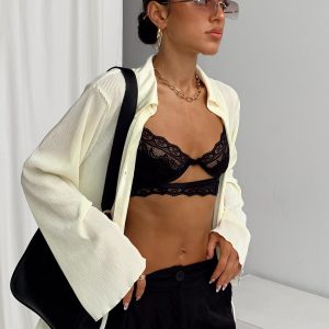 Taina Pleated Shirt Cream