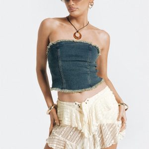 Nethia Lace Mini Skirt Cream