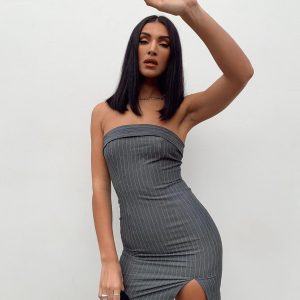 Sebastian Strapless Mini Dress Grey